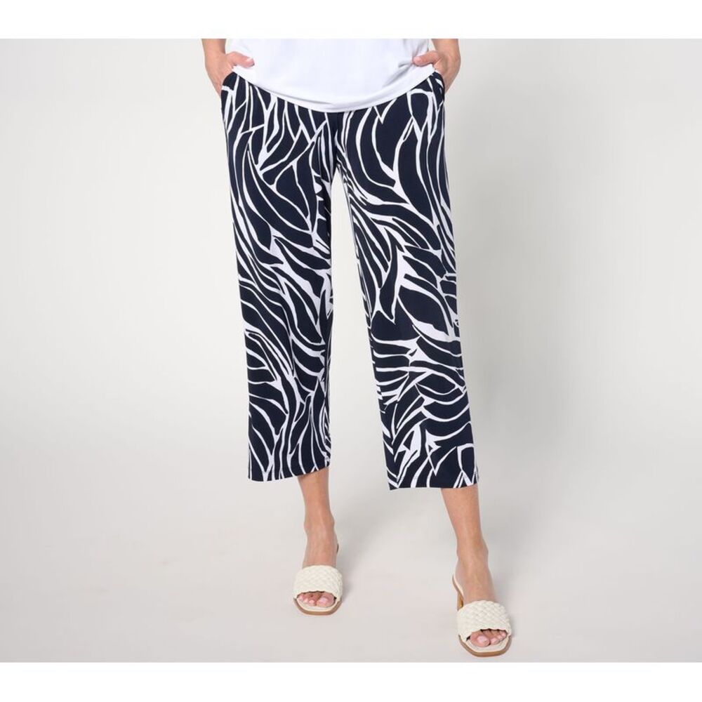 Fashion Women's Pants Sz XL Regular Printed Liquid Knit Blue A647462